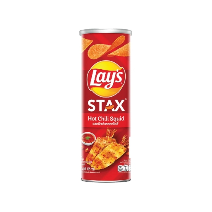 Lays Stax Potato Crisp Hot Chilli Squid 105g