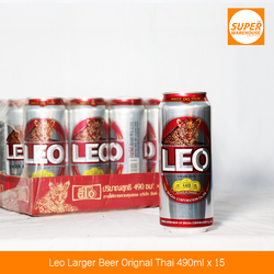 LEO Larger Original Thai Beer Cans 490ML Pack of 15