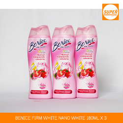 សាប៊ូដុសខ្លួន Benice Firm White Nano White ១៨០មល ចំនួន ៣ដប