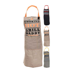 KOOPMAN A35832010 Apron Cotton Leather Loop & D-Ring Grey-Yellow