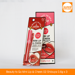 ក្រែមលាបមាត់ Beauty to Go Mini Lip & Cheek 02 Shibuya ចំនួន​ ៣កញ្ចប់