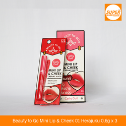 ក្រែមលាបមាត់ Beauty to Go Mini Lip & Cheek 01 Herajuku ចំនួន ៣កញ្ចប់