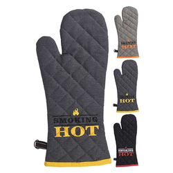 KOOPMAN A35832000 Kitchen Glove Grey-Red 