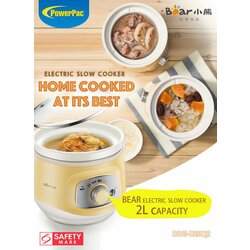 Bear DDGBEAR DDG-D20Q2 Electric Slow Cooker With Ceramic Pot 2.0L