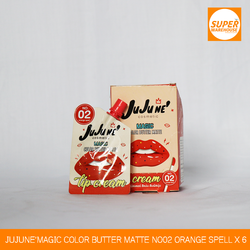 ក្រែមលាបមាត់ JuJu Ne' Magic Color Butter Matte No.02 Orange Spell Lipstick  ចំនួន ៦កញ្ចប់