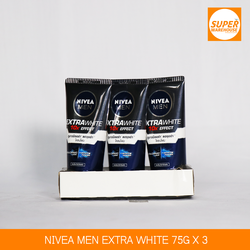 ហ្វូមលាងមុខបុរស Nivea Men Extra White Foam ៧៥ក្រាម ចំនួន ៣ដប