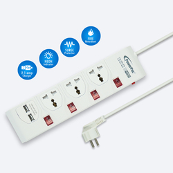 Powerpac PP733U Multi Extension Socket 3W/Usb 3M