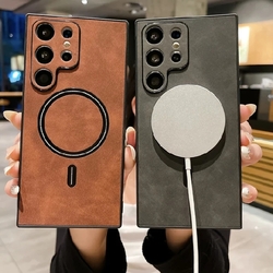Case សំបកទូរស័ព្ទស្បែក មានដុំម៉ាញ៉េទិច Samsung galaxy S23 ultra 