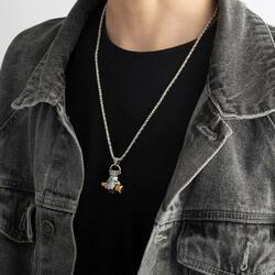 Weight Lifting Dumbbell Pendant Necklace