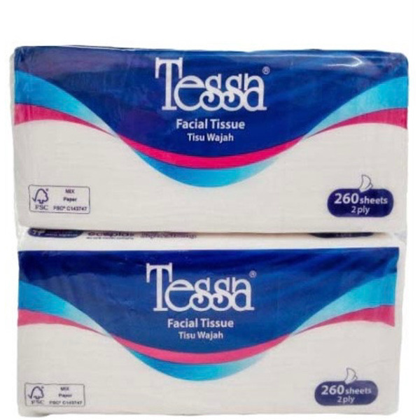 TESSA Facial Tissue 260 Sheets - 2 Packs 