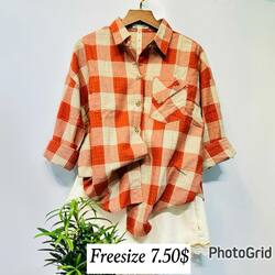 Women Plaid Shirt Free Size 