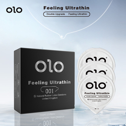 OLO 001 Black Condom 3PCS