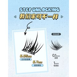 AFDF Glue free Eyelash 100pcs/រោមភ្នែកមានកាវស្រាប់ [Round]