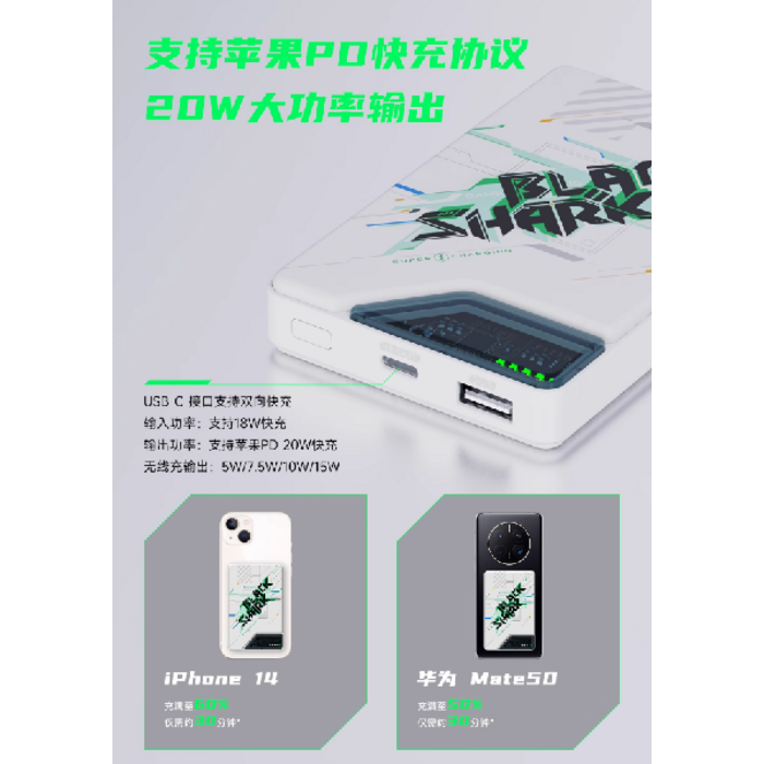 Black Shark Power Bank 10000mAh PD 22.5W + Wireless Charge