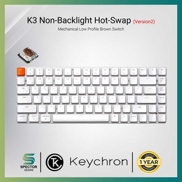 Keychron K3 Non-Backlight Hot-Swappable Low-Profile Gateron Mechanical Brown Switch