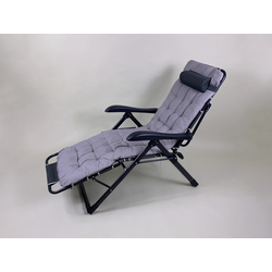 Angle-Adjustable180 Degree Lounge Chair with Cushion - Black 