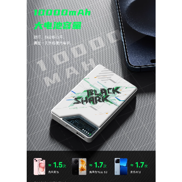 Black Shark Power Bank 10000mAh PD 22.5W + Wireless Charge