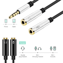 Cable Splitter AUX 3.5mm Out Speaker+Mic