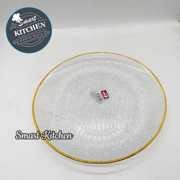 Transparent Plate with Golden Frame 31cm