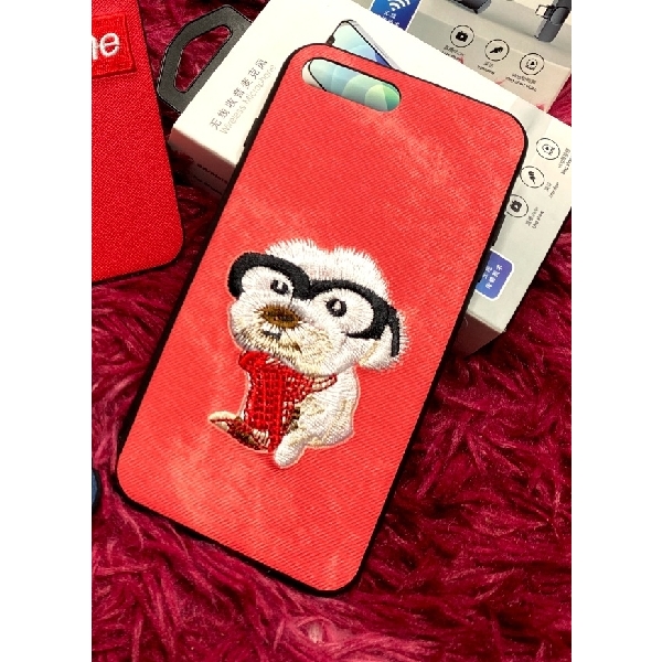iPhone 7/8 Plus Jeans Material Puppy Print Phone Case