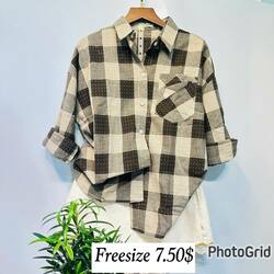 Women Plaid Shirt Free Size 
