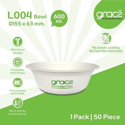 L004 Classic Compostable Bowl 600ml 50PCS