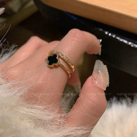 S40 Women's ring ចិញ្ចៀននារីផ្កាខ្មៅ