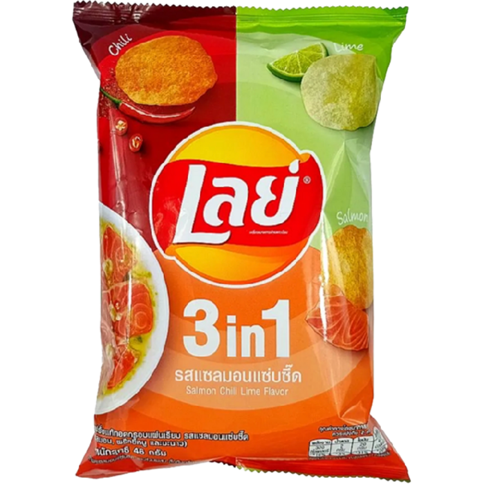 Lays Potato Crisp 3in1 Salmon Chili Lime 46g 