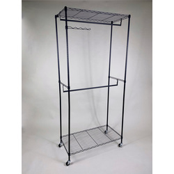 Metal Wire Adjustable Clothes Rack 2-Tier