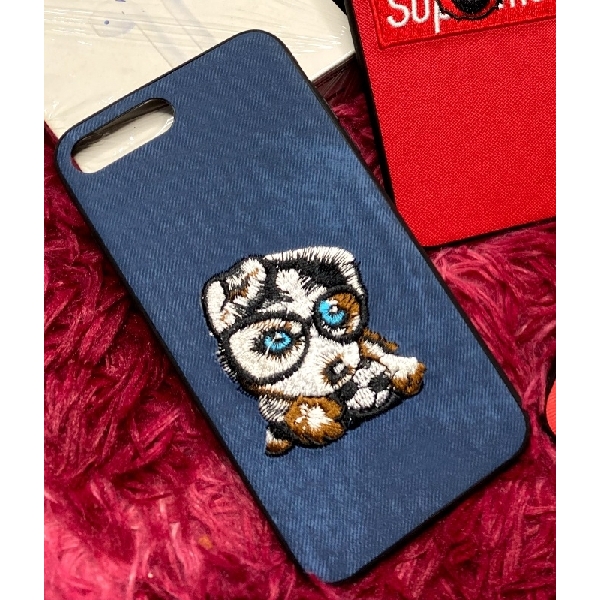 iPhone 7/8 Plus Jeans Material Puppy Print Phone Case