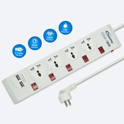 Powerpac PP734U Multi Extension Socket 4W/Usb 3M