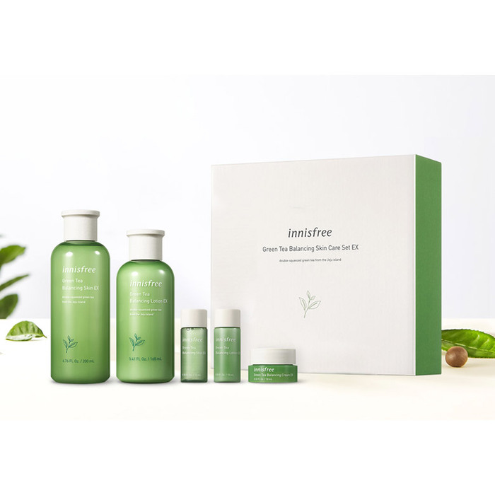 photo Green Tea Balancing Skin Care Set Ex innisfree green tea balancing skin care ex set