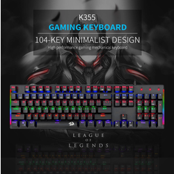 Redragon Element K355 (Blue Switch) Mechanical Keyboard (104 keys) with Side Light Strip