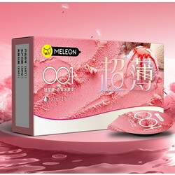 Meleon 001 Vanilla Ice Cream Condom ស្រោមអនាម័យស្តើង001 ក្លិនការ៉ែមវ៉ានីឡា (10pcs)