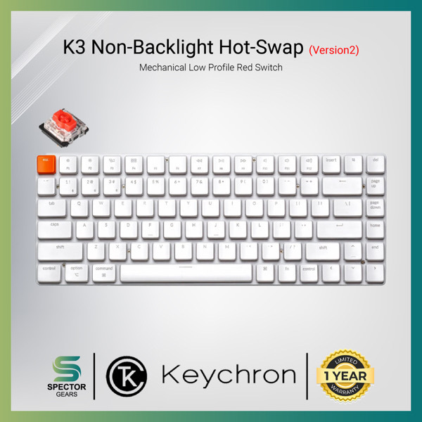 Keychron K3 Non-Backlight Hot-Swappable Low-Profile Gateron Mechanical Red Switch
