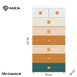 🇹🇭 KUCA Plastic Drawers 7 Layers - Colorful B (Thin)