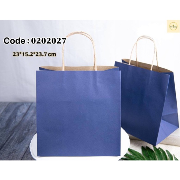 #0202027 Blue Paper Bag (Craft Bag)  23x15.2x23.7cm - 20PCS