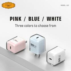 Konfulon Gold US standard phone charger set, fast charging up to 30W Type-C to Lightning