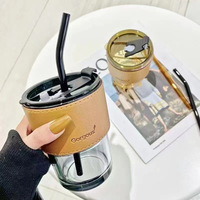 450ml Portable Coffee Cup with Leather Cover