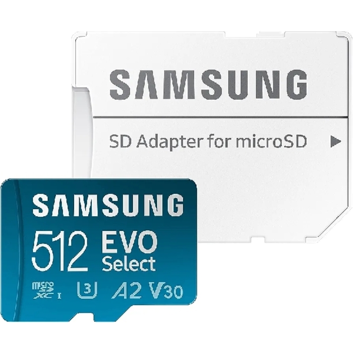 SAMSUNG EVO Select Micro SD-Memory-Card + Adapter, 512GB microSDXC 130MB
