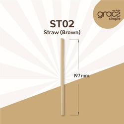 ST02 Natural Plant Fiber Straw 6X197mm White x 100pcs