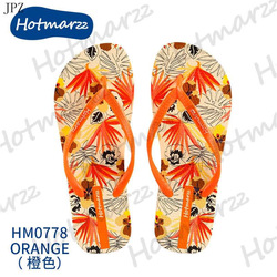 Hotmarzz Bamboo Leaf Orange Flip Flop 