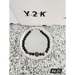 Black Cross Red Tiger Eye Bracelet