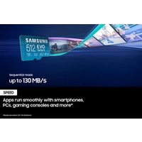 SAMSUNG EVO Select Micro SD-Memory-Card + Adapter, 512GB microSDXC 130MB