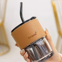 450ml Portable Coffee Cup with leather Cover
