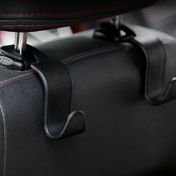 2PCS Universal Car Seat Back Hook Backrest Hanger - Black