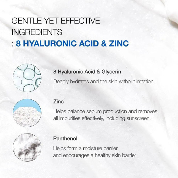 Anua 8 Hyaluronic Acid hydrating gentle foaming cleansing 