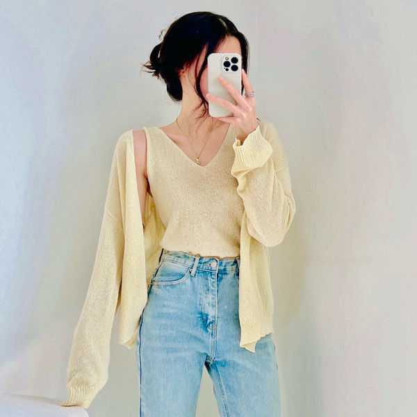 Cardigan and Tank Top Set Size S