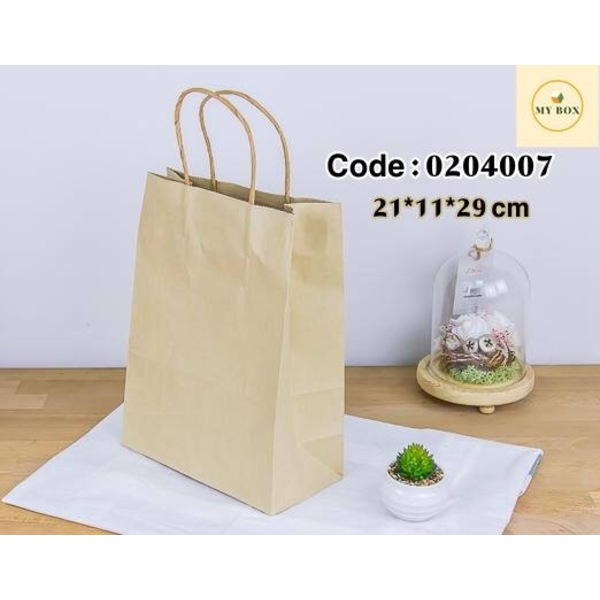 #0204007 Cream Paper Bag (Craft Bag) Size M 21x11x29cm - 20PCS