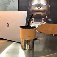 450ml Portable Coffee Cup with Leather Cover